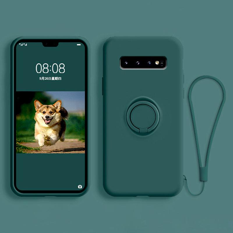 Mjukt Silikonfodral För Samsung Galaxy S10 Plus S21 S20 FE Ultra S Note 20 9 10 S9 S8 S10E E Note20 Note9 Fodral Ringhållare Stöd