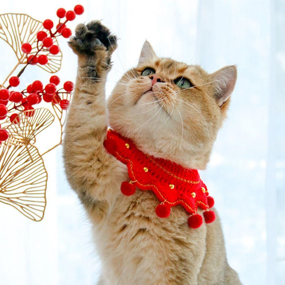 

Cute Cat Shawl Stylish Pet Collar Washable Pet Water Scarf Party S красный