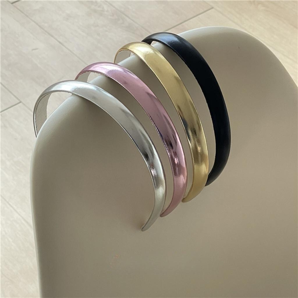Thin Glossy Silver Color Hairband Pink Hairbands Hair Accessories for Girls and Women Korean Fashion Hiar Ropse Headwear