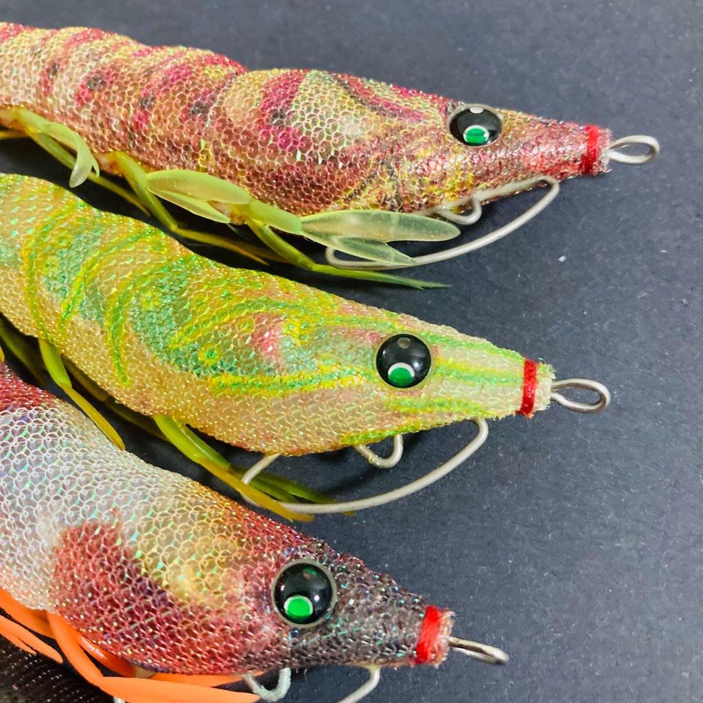 Used Easy Q Cast Rattle Egi Set EZ-Q Cast Patapata Egi Squid Jig Calamari No. 3 Patapata Egi Squid Jig Calamari