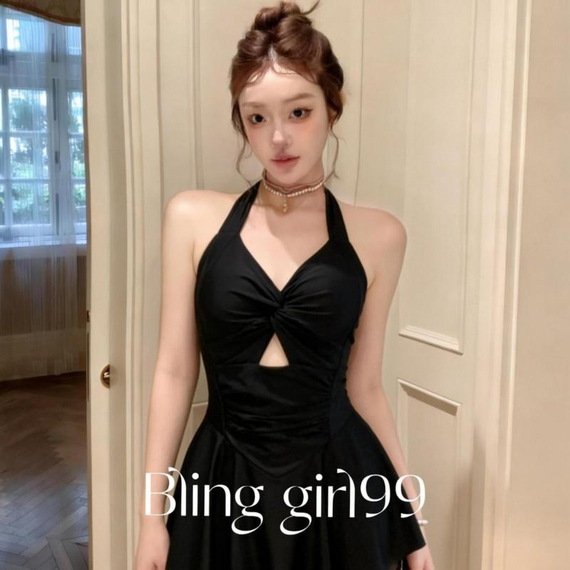 

Anna s Dinner Party Shows Slimming Waist Shoulders Conservative Vacation Style Hot One-piece Boxer Pants Swimsuit Woman M чёрный