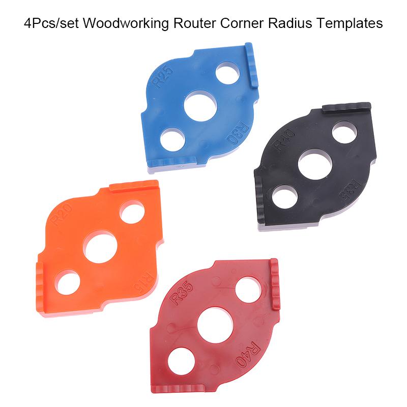 

4Pcs Woodworking Router Corner Radius Templates Jig R5 To R40 Routing Curved Corners Milling Circular Radian Hardness Abs Tool красный