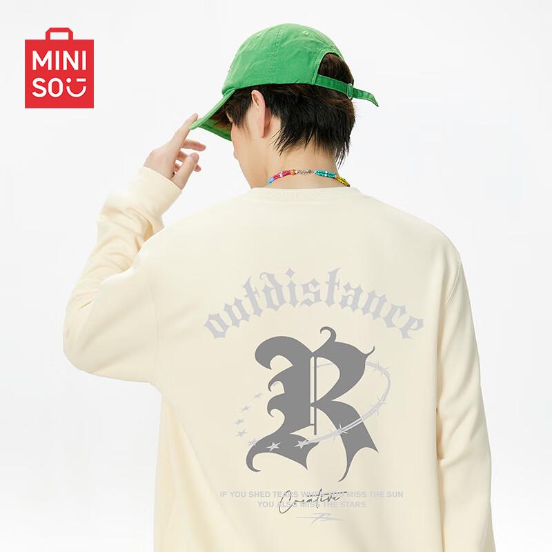 

MINISO Men s Oversize Crew Neck Pullover Sweatshirt 2XL