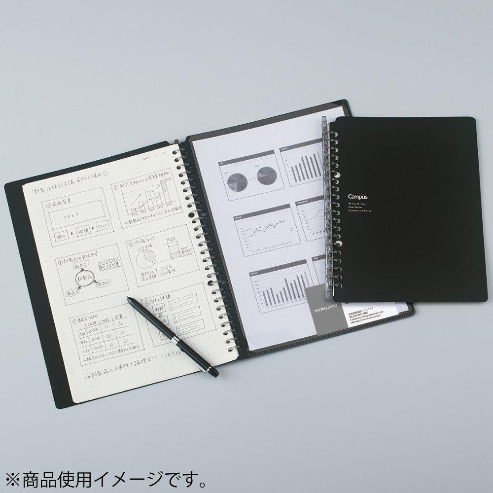 KOKUYO Campus Smart Ring Caderno de Folhas Soltas B5 26 Furos Máx. 25 Folhas Preto R-SP701D