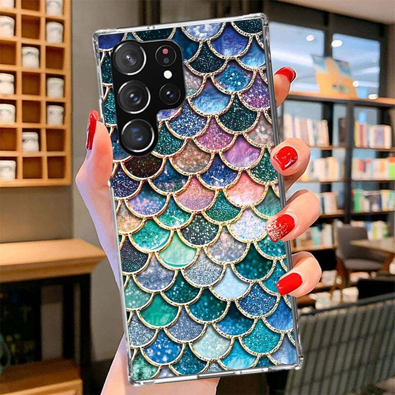 Fish Scale Pattern Mermaid Phone Case For Samsung Galaxy S26 S25 Edge S24 Ultra S23 S22 Plus S21 S20 FE Soft Fundas Shell Galaxy