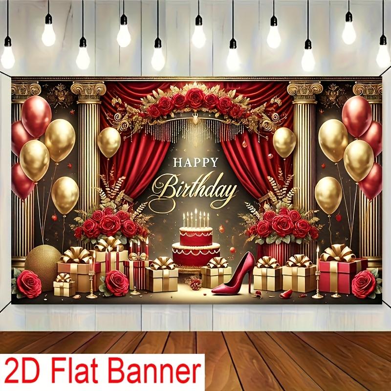 2D Flat Banner, 1 Piece, Birthday Party Banner, Suitable for High-end Birthday Parties and Celebrations