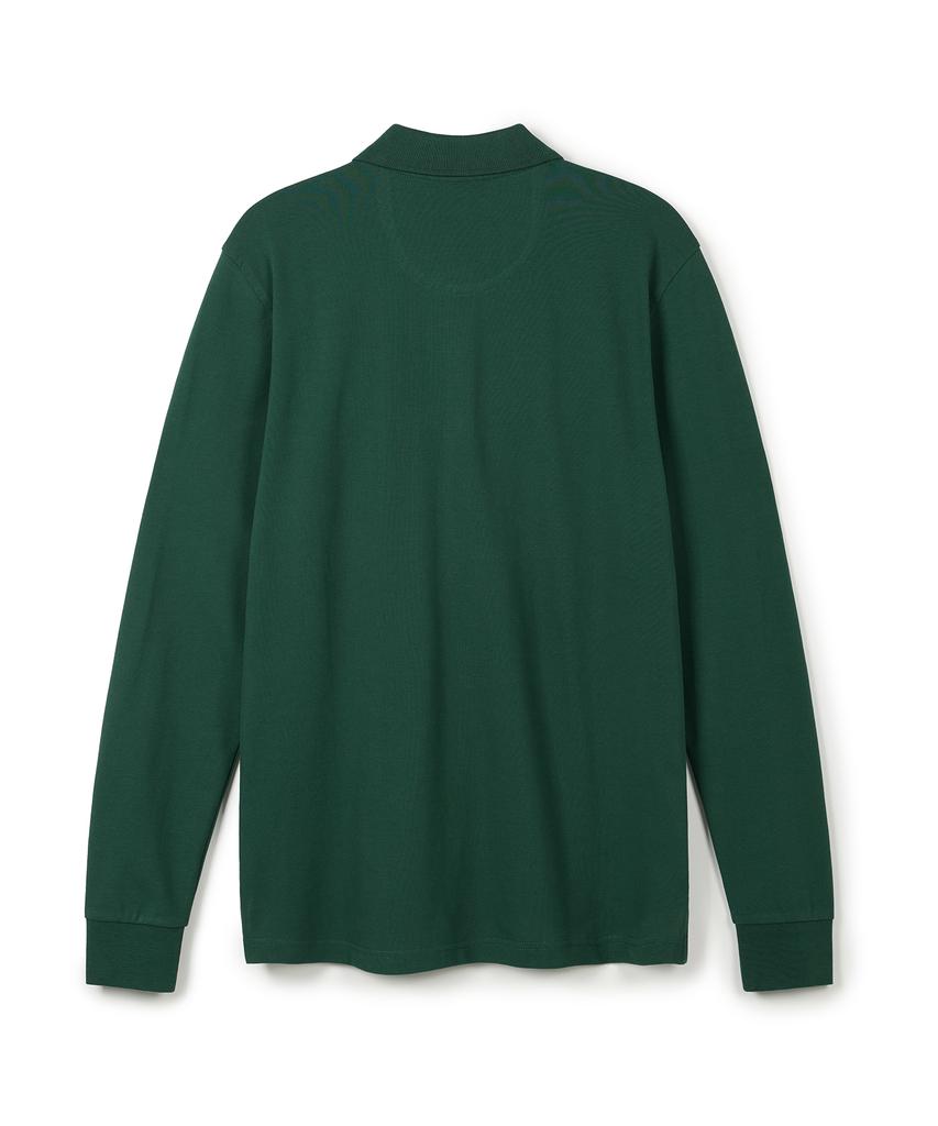 USPOLOASSN Cotton Blend Long Sleeve Collared T-Shirt_Green