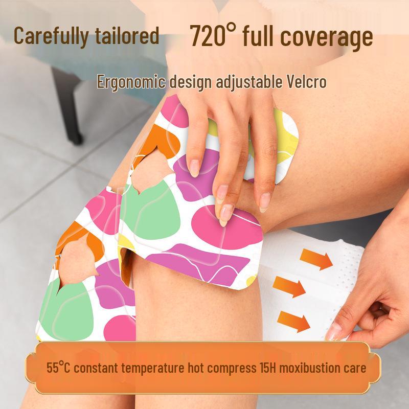 Jiuzhitang Motherwort Heated Knee Pads - Warm Steam Moxibustion Knee Patches for Cold Protection