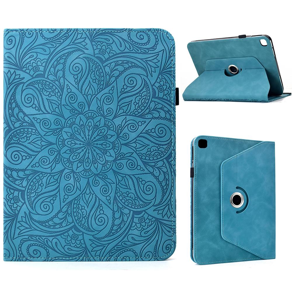 Leather Case for iPad 10.2 (2020)/(2019)/iPad Air 10.5 inch (2019)/Pro 10.5-inch (2017) Card Slots Rotary Stand Mandala Flower Tablet Cover