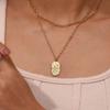 Personality Square Pendant Embossment Pendant Necklace Hypoallergenic Daily Jewelry  Women