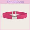 Hello Kitty tailleband voor dames met zilveren hartgesp, elastische denim tailleband, lente-uitstraling.