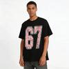 Vintage Cracked Number 67 American College Style Casual Print T-Shirt Pure cotton T-shirt