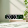 Black Shell Green Digital Alarm Clock 26.5x3.5x7cm Table Clock Compact LED Desk Clock  For Bedroom