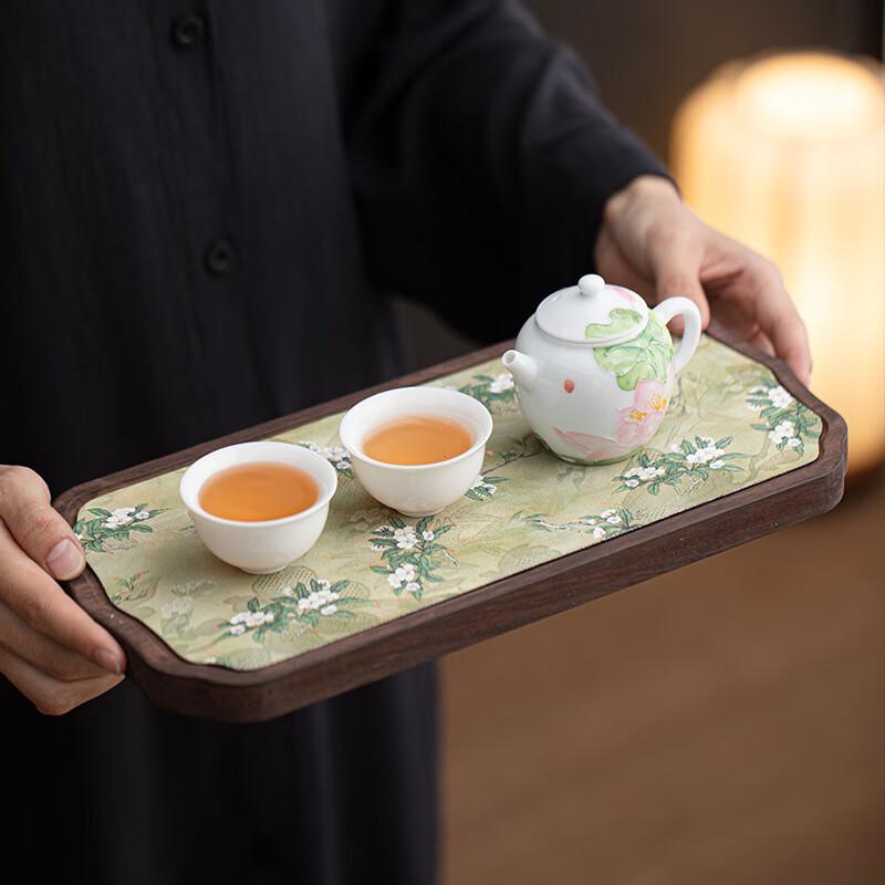 WY Imitation Walnut Wood Chinese Retro Dry Bubble Tea Tray