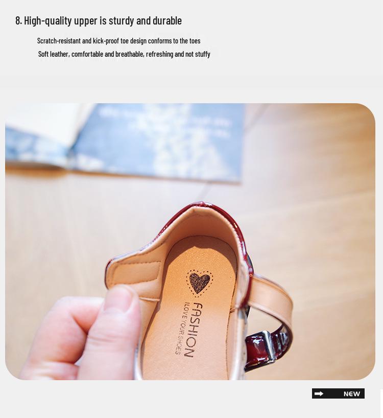 2025 Spring/Autumn British Style Girls' Princess Leather Shoes - Soft Sole Casual Footwear