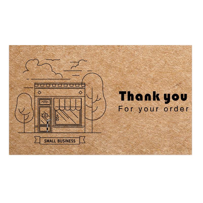 Black Thank You Greeting Cards, 50 Sheets/Pack