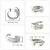 Shinjuku Gin no Kura Gedrehter Silber 925 Ohrklemme, Klein, Einzelohr, Schlicht, Standard, Ohrring ohne Piercing, Ohrclip, Fake-Ohrring