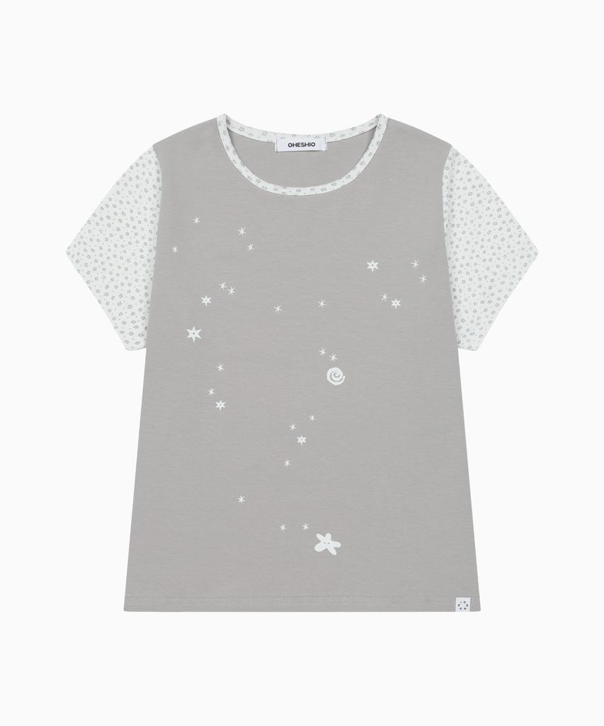 Ohesio Floral Two Tone T-Shirt, Gray