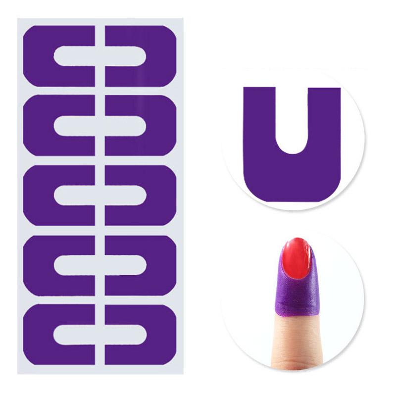 10 Stück/Bogen Nagellack-Lackschutz Aufkleber Halter Werkzeug Kreative U-Form Auslaufsicher Langlebig Maniküre Werkzeug Fingerabdeckung