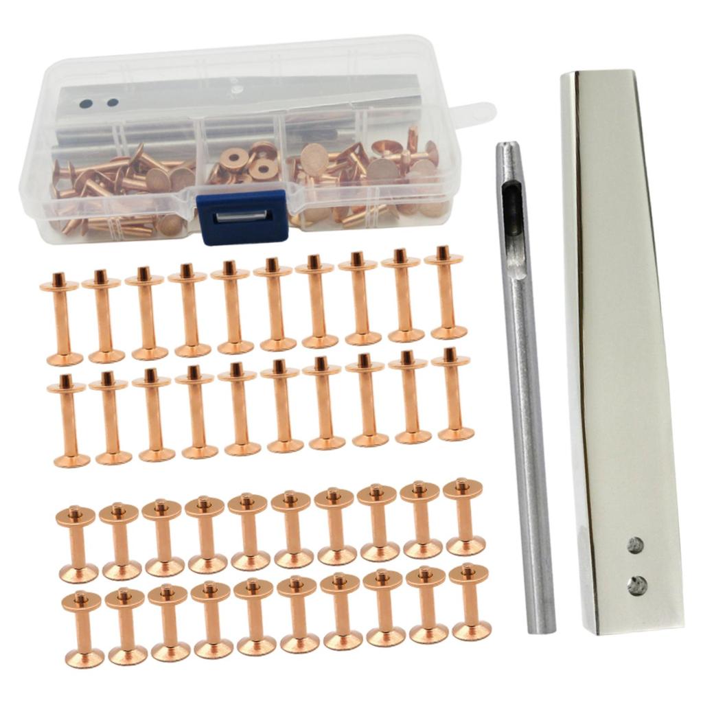 Leather Rivet Kit Leather Crafting Tool Riveting Repairing Decorating Rivet Copper Rivets for DIY Leathercraft