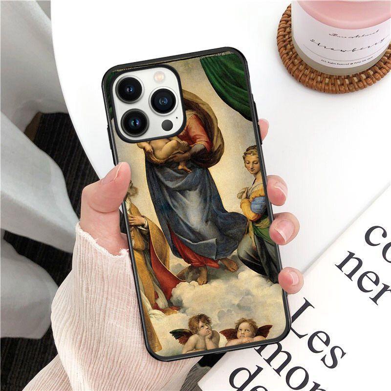 Creația lui Adam, pictură renascentista, husă pentru telefon pentru iPhone 14pro 11pro 12 13pro max 5 6s xs 7 8plus SE xr 12mini
