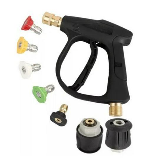 High-Pressure Car Wash Short Gun Set with Foam Pot and All-Copper Nozzle