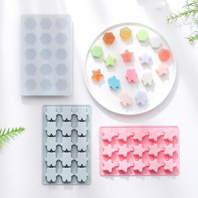 Mehr Stil mit Deckel Geometrischer Stern Eisform Bär Schokolade Keks Geleeform Wassermelonenform Kuchen Dekor Kerze Seife Herstellungsset
