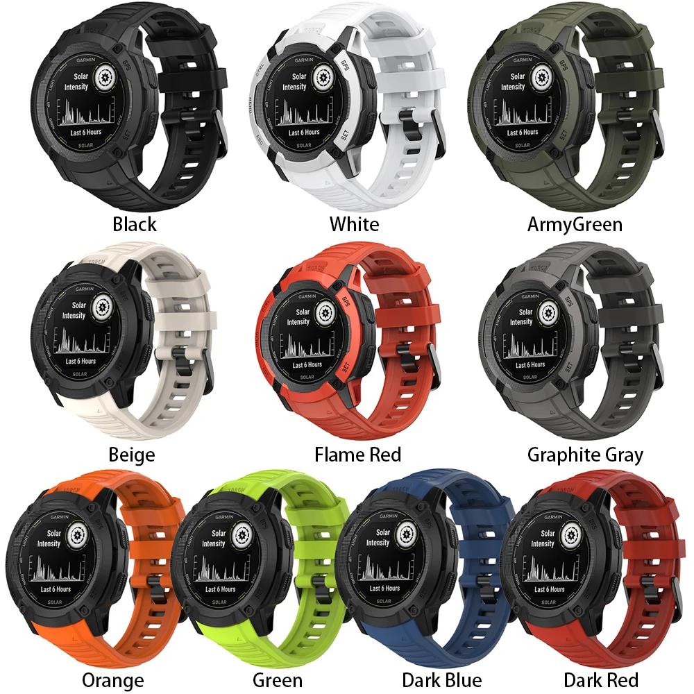 No Gaps 26mm Silicone Strap For Garmin Instinct 2X Solar - Tactical Edition Watchband Replacement Accessories