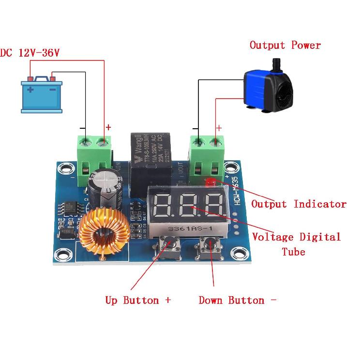 2pcs XH-M609 DC Voltage Protection Module 12-36V Digital Display Over-Discharge Circuit Protection Module