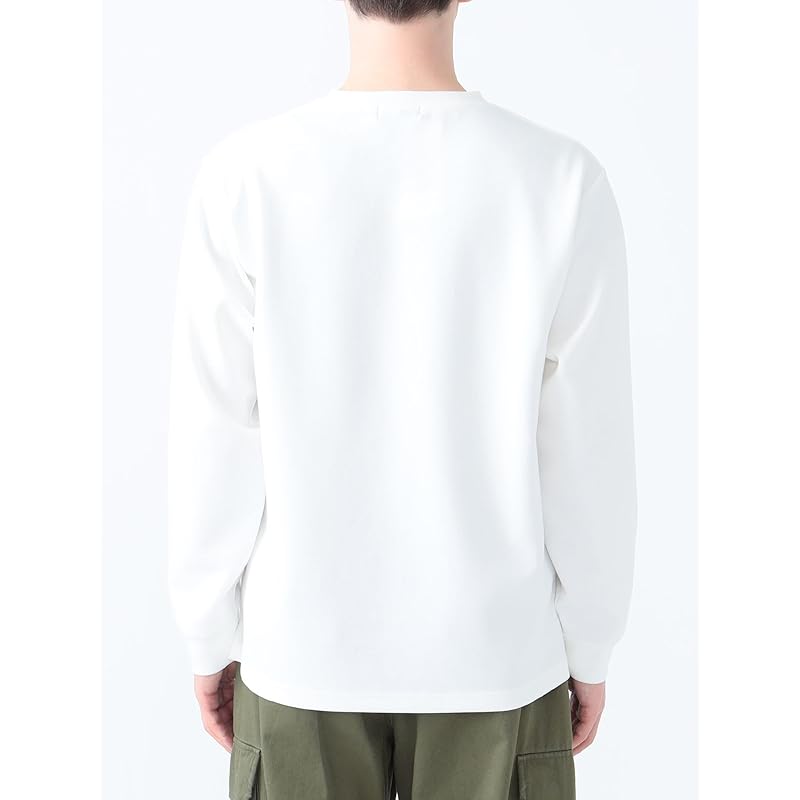 [Beams Heart] L/S TEE cardboard logo print long sleeve cut and sew men's WHITE S
