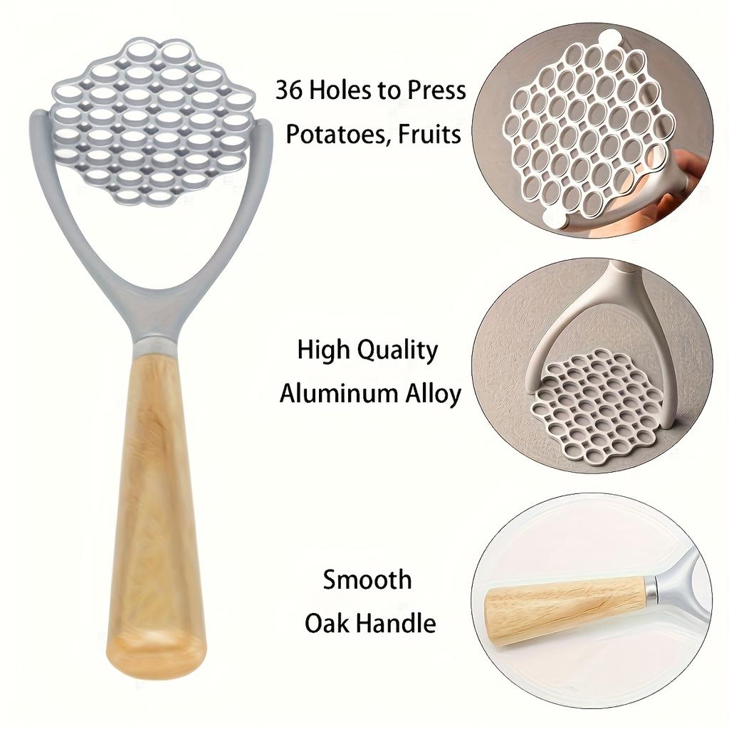 1 Multifunctional Aluminum Press for Potatoes, Avocados, Pumpkins , Sweet Potatoes , Manual Handheld Tool, Easy Clean,