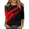 Women's Fashion Casual Three-quarter Sleeve Halloween Printed Round Neck Top