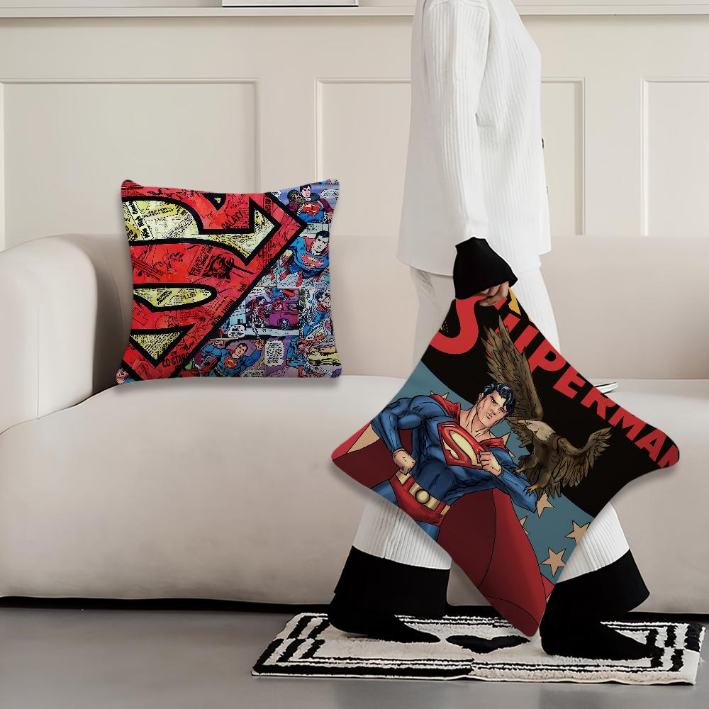 Superhero S-Superman Comics Cushion Cover Living Room Headboard Office Cushion Bedroom Cushion Sofa Nap Time Pillow Case