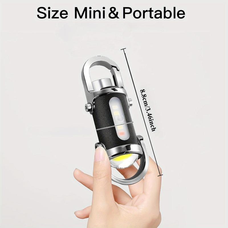 LED Portable Keychain Mini Flashlight Multifunctional Floodlight with Hook Suitable for Hiking, Reading, Fishing, Camping, and Emergency Use