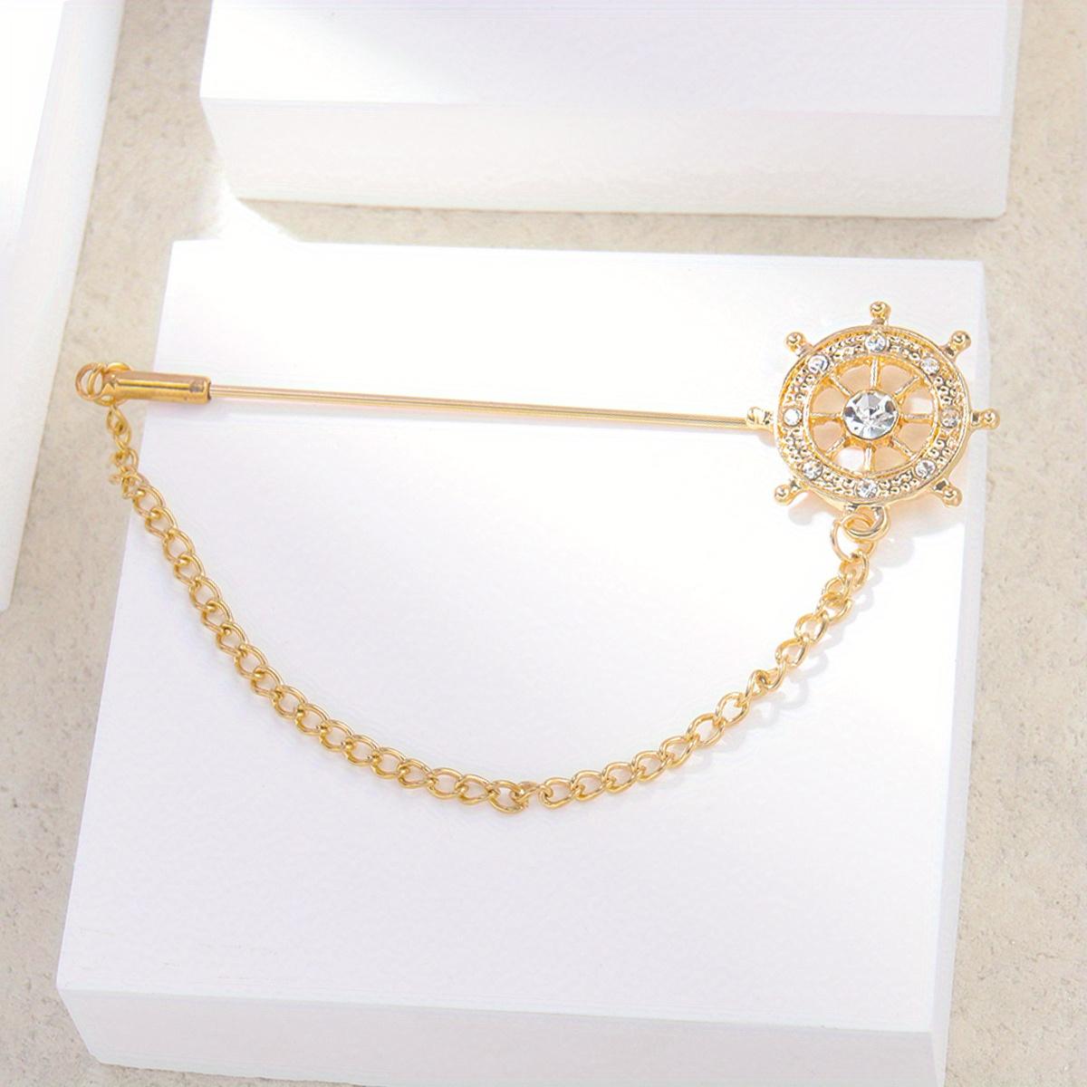 

1pc Retro Personality Men s Brooch Suit Jacket Accessories Corsage Pin Insert Brooch Jewelry One-line Brooch