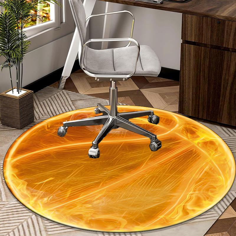 Flame Sphere Energy Round Carpet Chair Cushion Round Entryway Rug, Soft Round Rugs for Living Room, Bedroom, Circle Carpet Decor Gifts