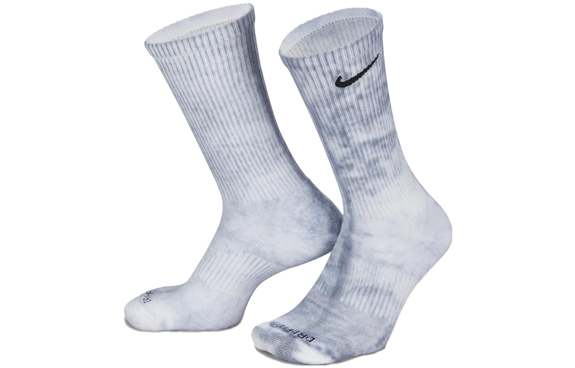 Nike Everyday Plus Cushioned Tie-Dye Crew Socks 2 Pairs DM3407-911 L