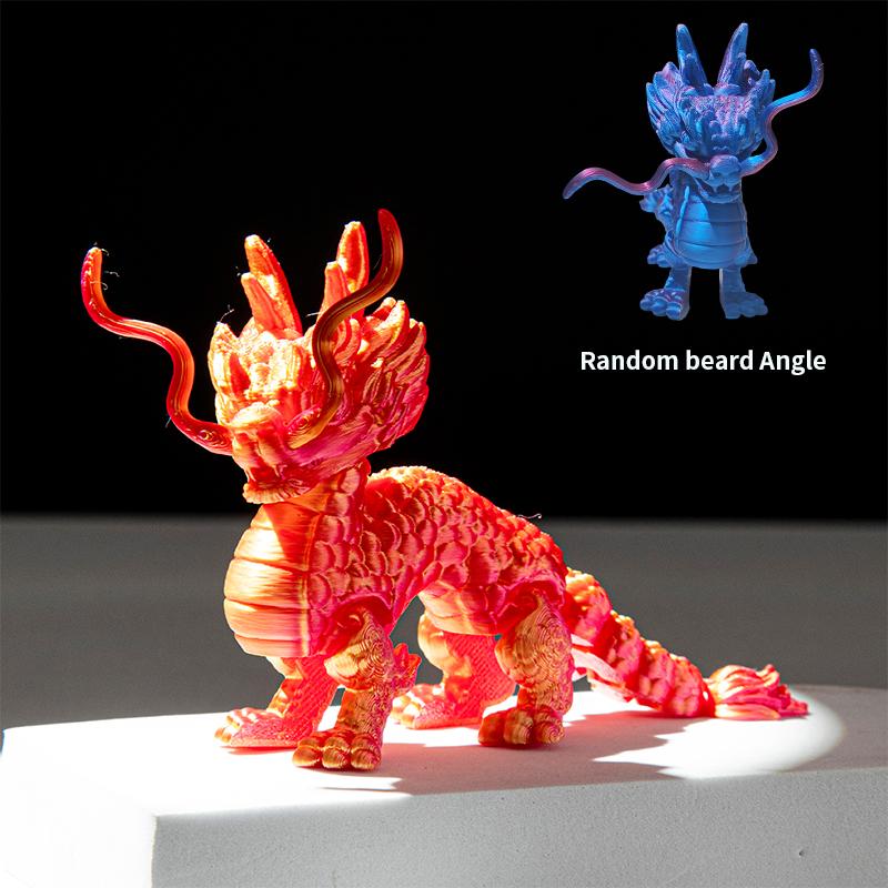 3D-Druck Kirin Beast Chinesischer Drache Glücksbringer Dekoratives Ornament 3D-gedruckte Figuren Spielzeug Desktop-Dekoration Puppe Handwerk Geschenk