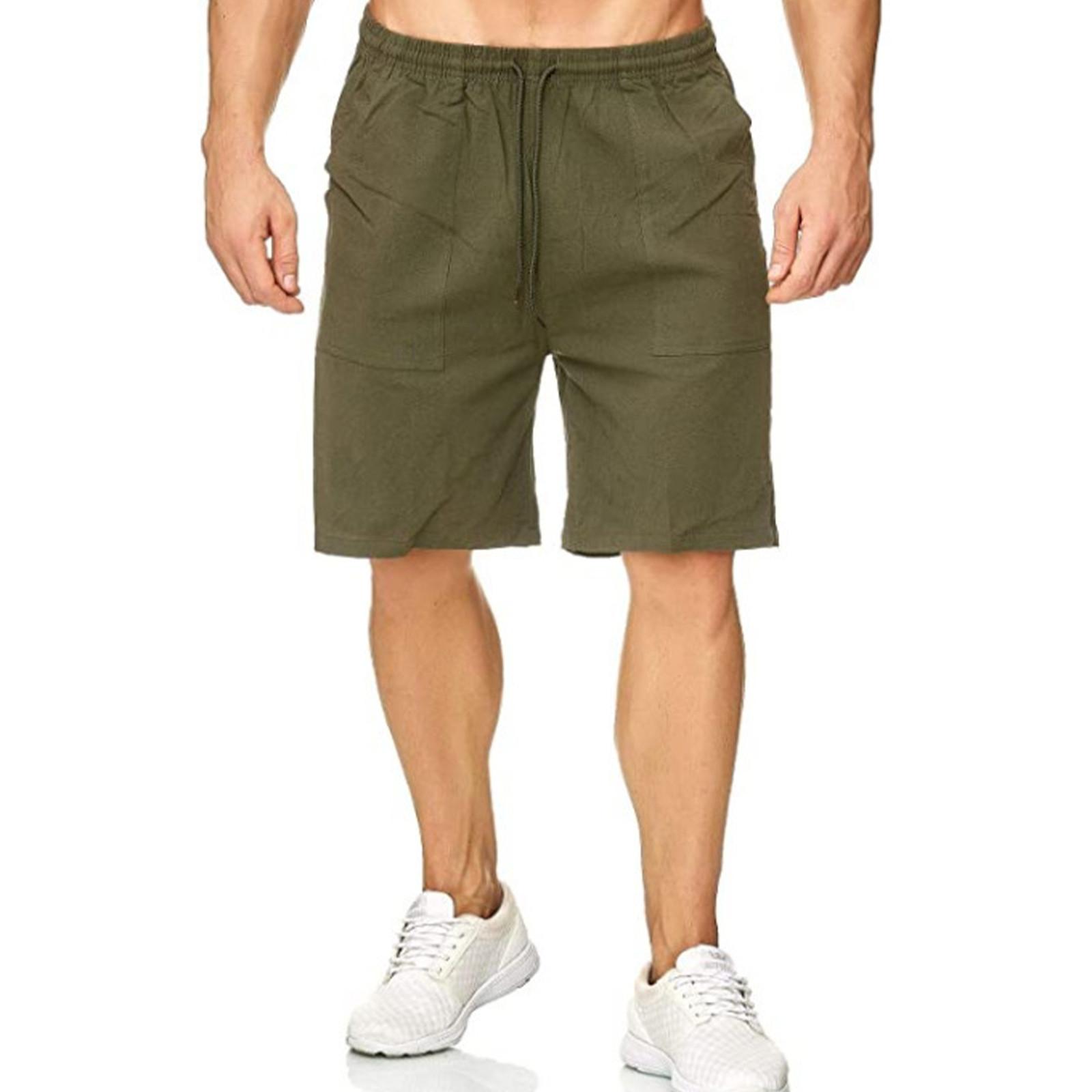 

Мужские однотонные уличные карманные пляжные рабочие брюки, пляжные шорты, брюки XXXL армия зеленый