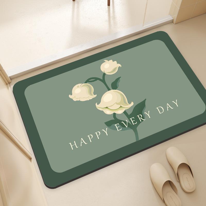 Diatom Mud Floor Mat Bathroom Quick Drying Foot Mat Toilet Anti Slip Mat Bathroom Door Absorbent Mat