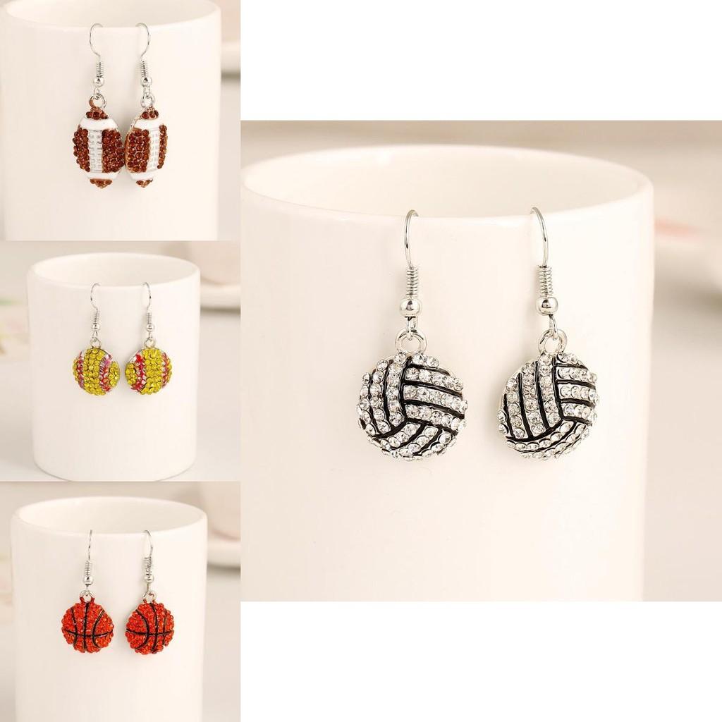 Basketball Water Pendant Earrings For Women With Fashionable Sport Elements And Trendy Look