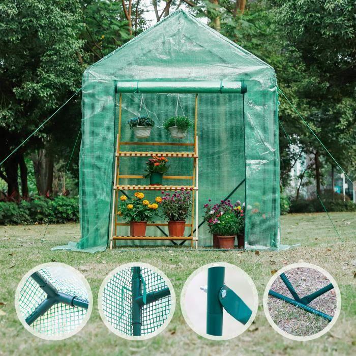 Yorbay Serre de Jardin Tente pour Plantes Tomates Fleurs Bâche renforcée en PE 140 g/m² - 150×70×190cm