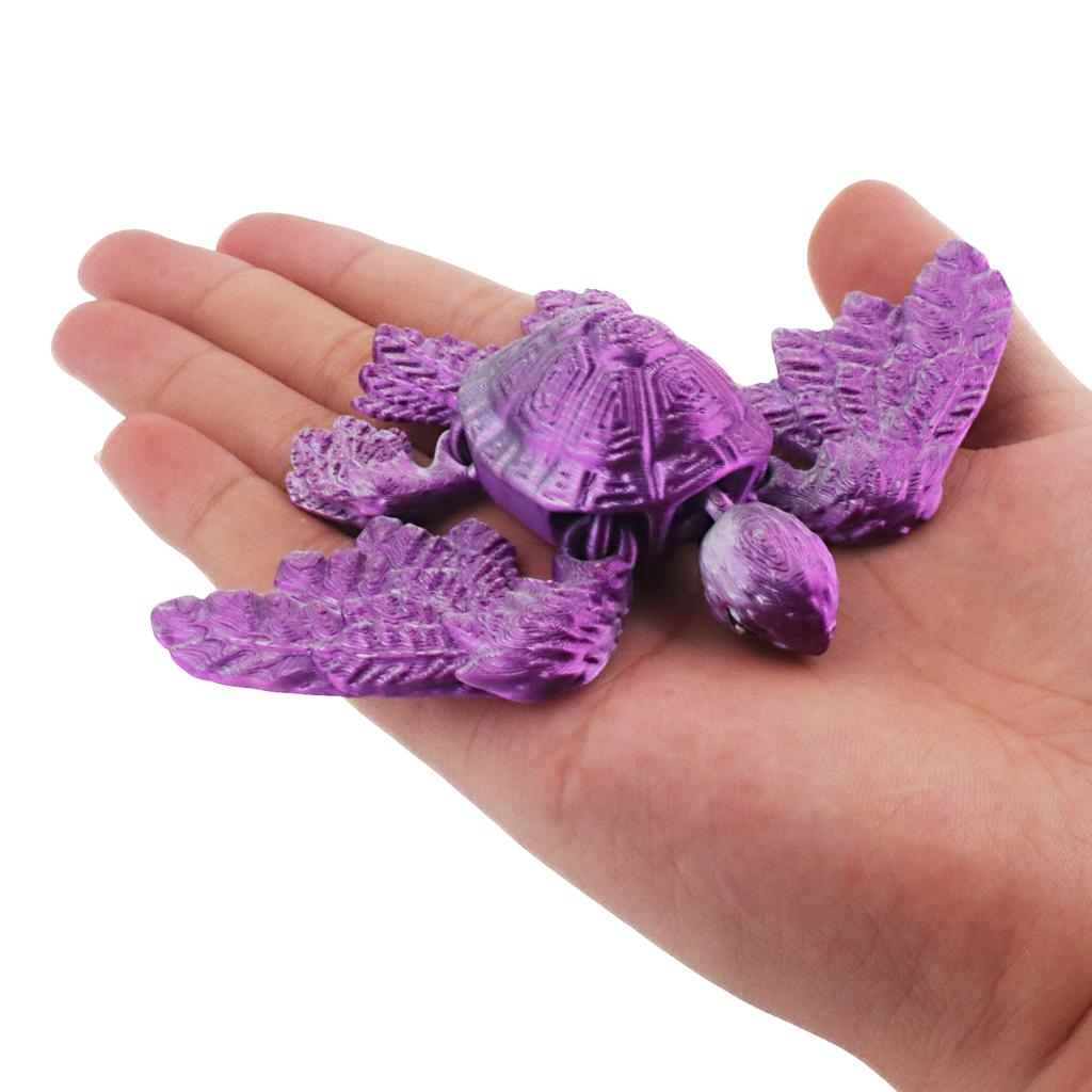 Innovative 3D Printed Winged Turtle, Movable Joint Design, Stress Relieving Turtle Statue, Desktop Decoration