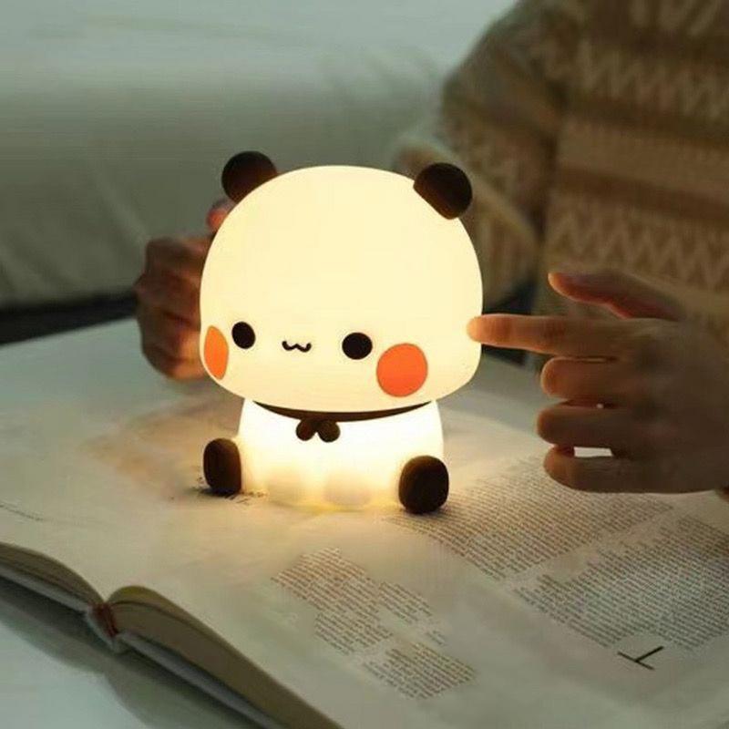 Niedliches Panda Nachtlicht LED Squishy Neuheit Tier Touch Nachtlampe 3 Modi Dimmbar Baby Kinder Schlafzimmer Nachtlicht Klopf-Lampe