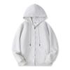 Stylish Grey-White Cardigan Hoodie for Men & Women - Cotton, Loose Fit, Hooded, Perfect for Autumn/Winter Casual Wear