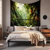 Boho Chic Wall Tapestry With Moon Phase Floral Starry Sky Design Bedroom Yoga Studio Decor