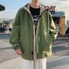 Mens Loose Fit Hooded Windbreaker Jacket Casual Outwear Streetwear