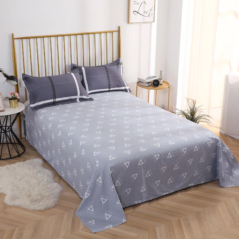 Simple Cotton Bed Sheet for Double Bed - Suitable for Summer & Student Dormitory, 40 Count, All Seasons