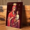 1 Piece of Religious-themed Tin Wall Hanging with a Virgin Mary and Child Motif, Suitable for Home Wall Decoration (2D).