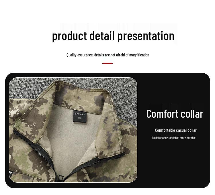 Set de îmbrăcăminte de lucru camuflaj pentru bărbați, pentru exterior: Îmbrăcăminte tactică de alpinism respirabilă, rezistentă la uzură, pentru primăvară și toamnă.